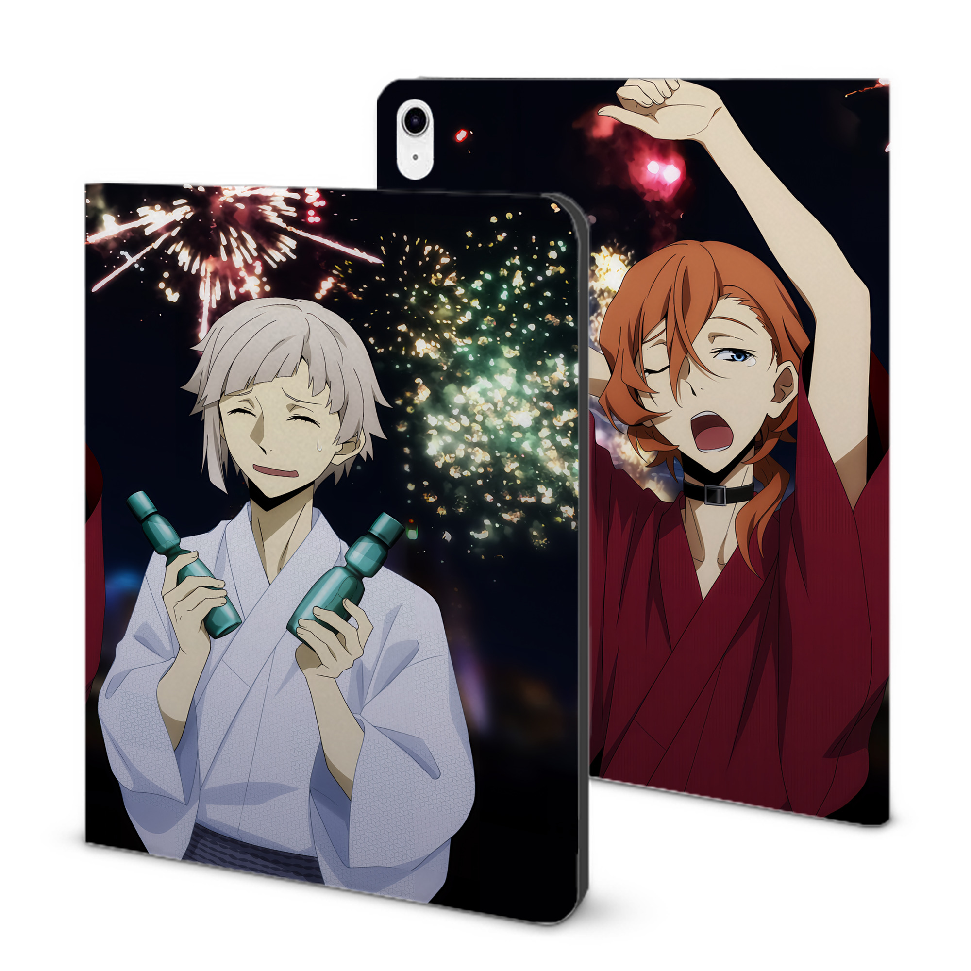 （画像用） 文豪ストレイドッグス Bungo Stray Dogs IPad ケース ブック型 PUレザー TPU 耐衝撃 軽量 薄型 ペン収納なし 全面保護 IPad 各モデル対応